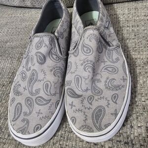 Vans Gray Paisley Slip-On Shoes